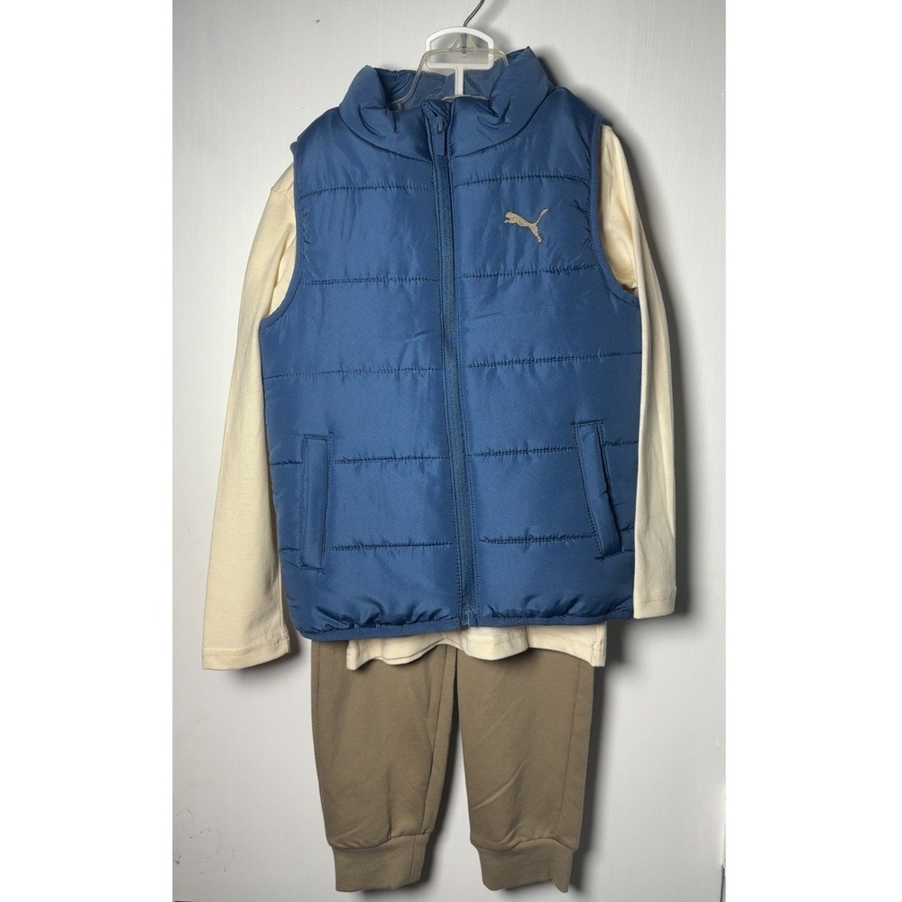 NWT Puma | Kids 3-Piece Set Puffer Vest, Tee, Joggers | Size 5